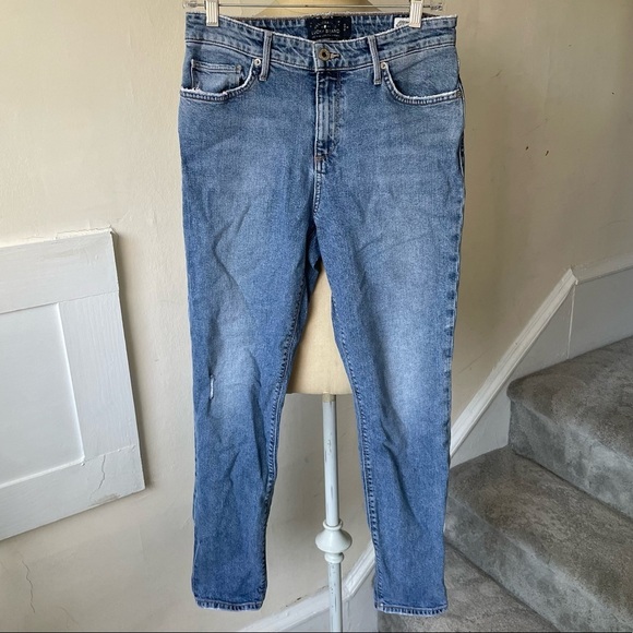 Lucky Brand Denim - Lucky Brand White Cone Denim Distressed Brooke Skinny Ankle Blue Jeans EUC Sz 28